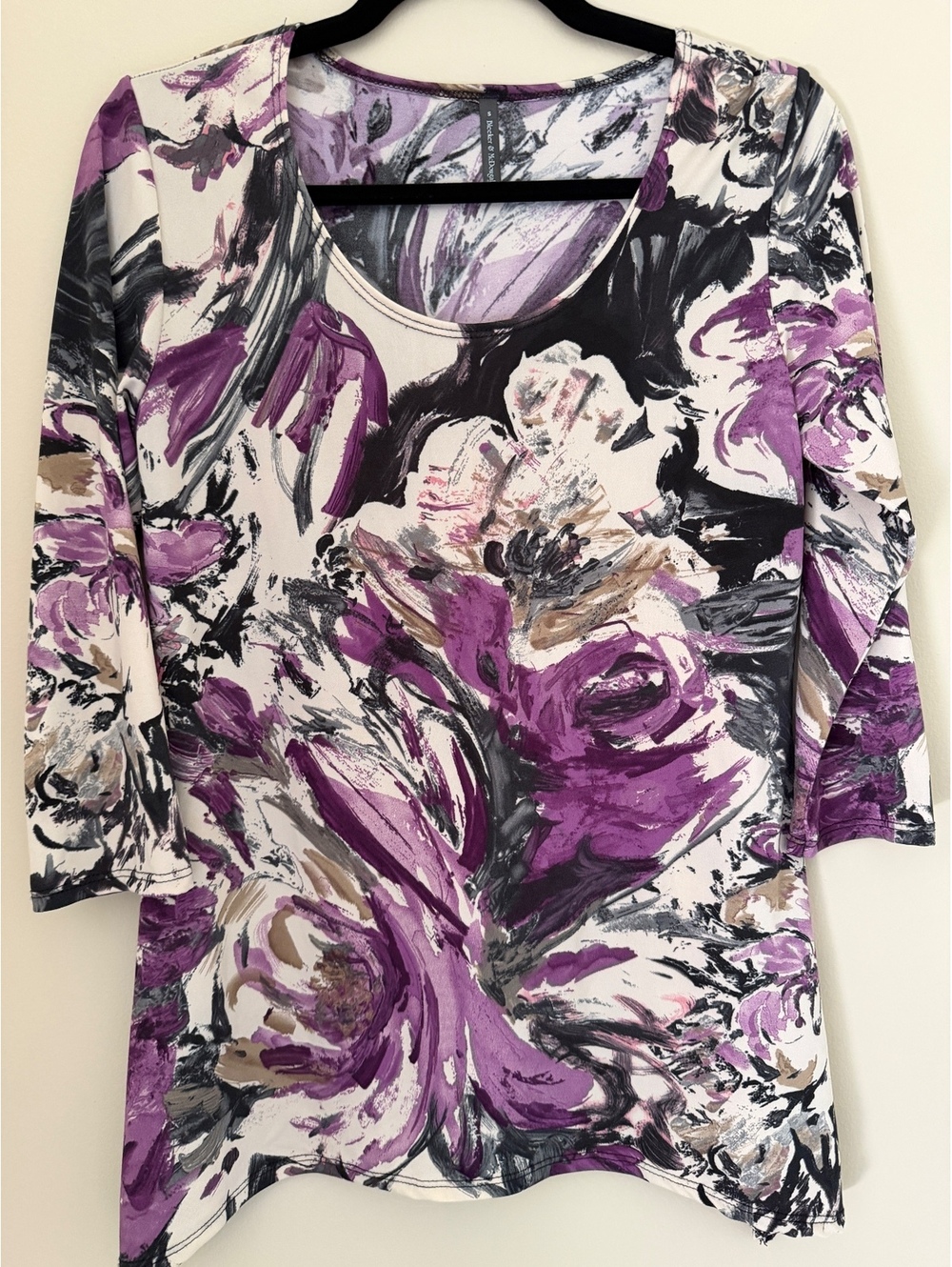 S/M Bleeker & McDougal abstract stretch top